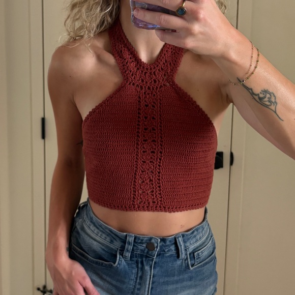 American Eagle Outfitters Tops - NWT American Eagle Outfitters Rust Halter Top